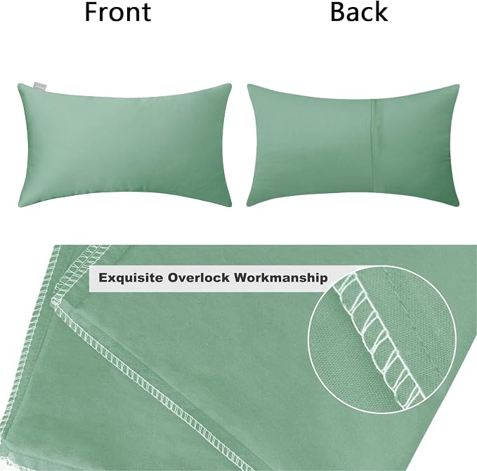 Thmyo 4-Pack 100% Cotton Lumbar Comfortable Solid Decorative Throw Pillow Case - Image 7