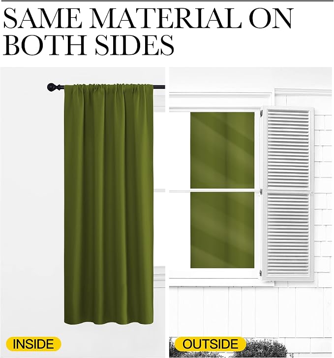 NICETOWN Kitchen Curtains, Short Blackout Curtains & Drapes, Thermal Insulated - Image 5
