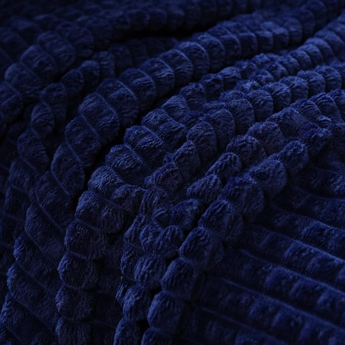 Puncuntex Flannel Fleece Throw Blanket Navy Blue 50"×60", Super Soft Plush Cozy - Image 6
