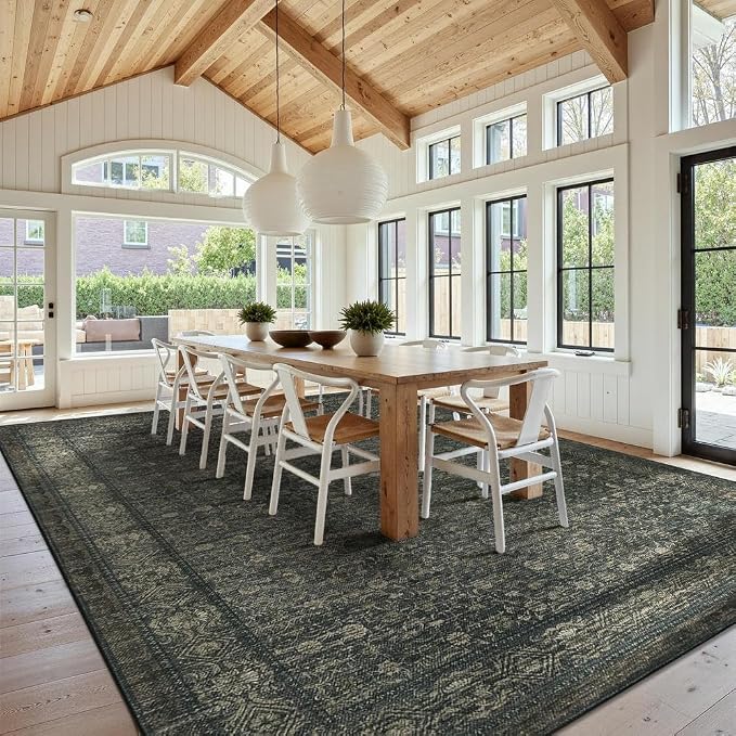 10x14 Washable Area Rug for Living Room, Extra Large, Durable Low Pile Non Slip - Image 4