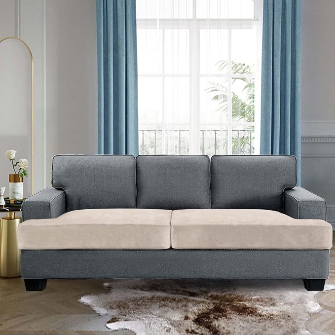 H.VERSAILTEX Stretch Velvet 2 Piece T-Cushion Cover Separate T-Cushion Cover - Image 2