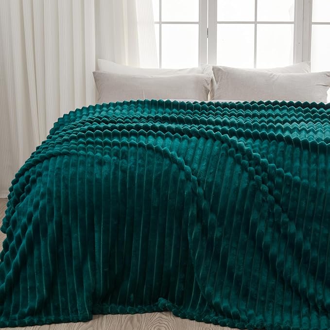 NEWCOSPLAY Super Soft Queen Blanket Dark Teal Premium Silky Flannel Fleece 3D by NEWCOSPLAY