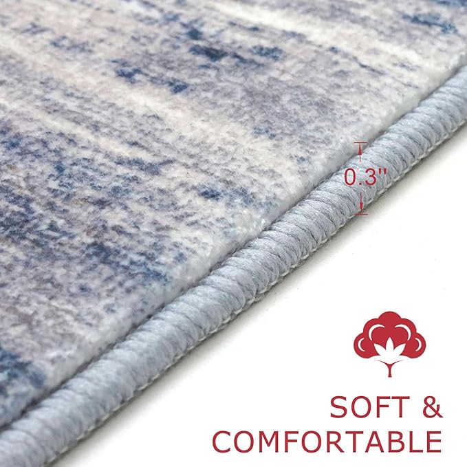 KOZYFLY Modern Abstract Washable Rug Runner 2x5 Hallway Rug Runner Non-Slip - Image 2