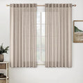 MIULEE Natural Linen Curtains 45 Inch Length 2 Panels by MIULEE