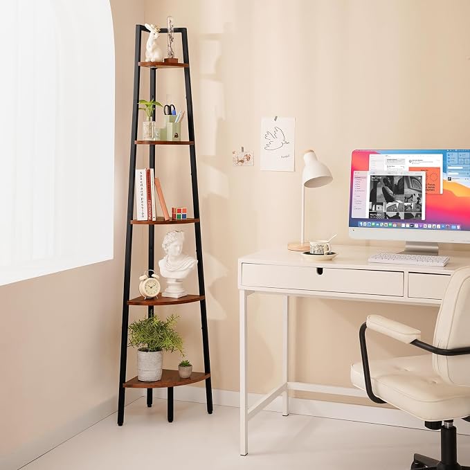 Yoobure Corner Shelf, 5-Tier Corner Bookshelf - Image 8