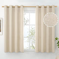 BGment Short Oatmeal Linen Curtains 54 Inch Length 2 Panels by BGment