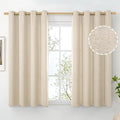 BGment Oatmeal Linen Curtains for Short Windows 45 Inch Length 2 Panels by BGment