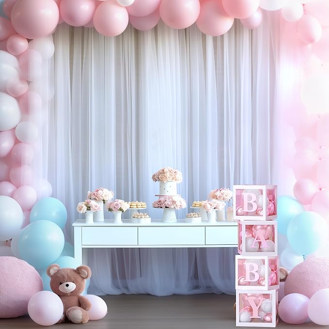 Sheer Backdrop Curtains White Tulle Backdrop Curtain - Image 5
