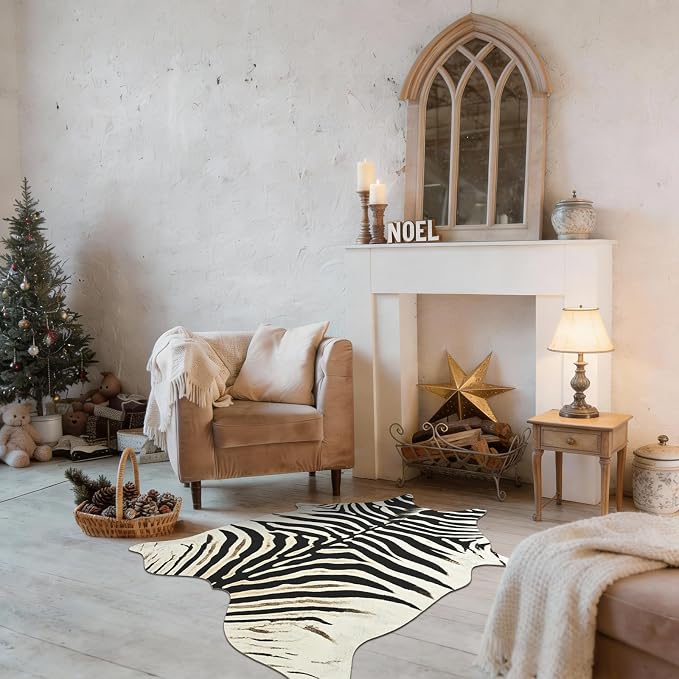 BENRON Zebra Print Area Rug, Cute Animal Hides and Skins - Image 5
