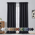 OVZME Black Blackout Curtains for Bedroom 96 Inches Long 2 Panels, Soft Fabric by OVZME