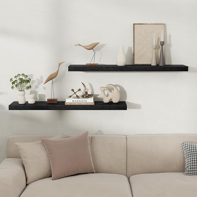 Fun Memories Floating Shelves for Wall, Rustic Wood Wall Mounted Shelves for - Image 2