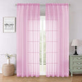 Lecloud Light Pink Sheer Curtains 90 Inches Long 2 Panels Set, Dual Rod Pocket by Lecloud