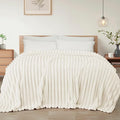 Exclusivo Mezcla Queen Size Flannel Fleece Blanket, Super Soft Striped Jacquard by ExclusivoMezcla