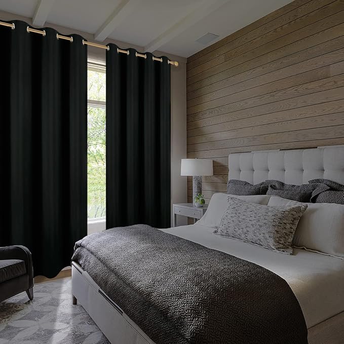 Diraysid Black Grommet Blackout Curtains - Image 4