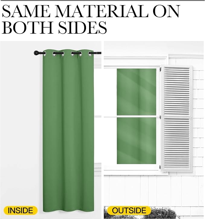 NICETOWN Froest Green Blackout Curtains 78 inches Length - Image 5