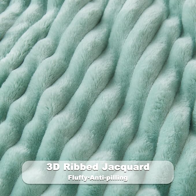 NEWCOSPLAY Super Soft Queen Blanket New Sage Green Premium Silky Flannel Fleece - Image 5