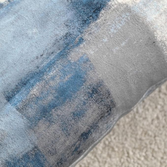 Throw Pillow Covers 18x18 Set of 2 Blue and Grey Art Throw Pillow Covers Soft - Image 5