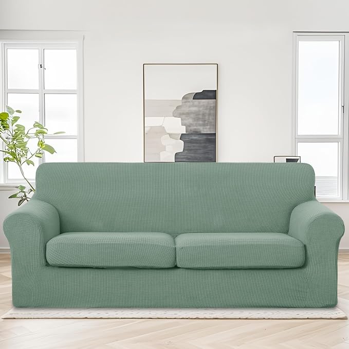 U-NICE HOME 3 Pieces Stretch Couch Cover Sofa Cover Washable Sofa Slipcover - Image 2