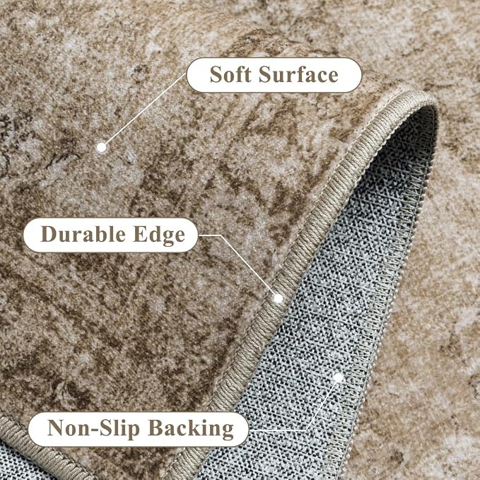 PureCozy 2x8 Light Brown Area Rug Runners - Image 6