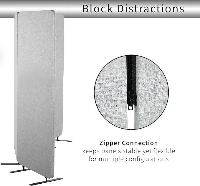 VIVO Freestanding 72 x 56 inch Privacy Panel, Cubicle Divider, Acoustic Wall - Image 4
