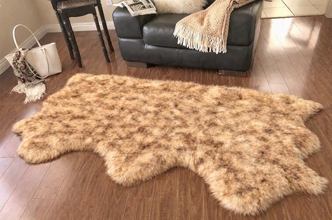 Free Shape Luxury Soft Fluffy Shag Area Rug Triple Side by Side 3'x6', 90x180cm by LAMBZYRUGS