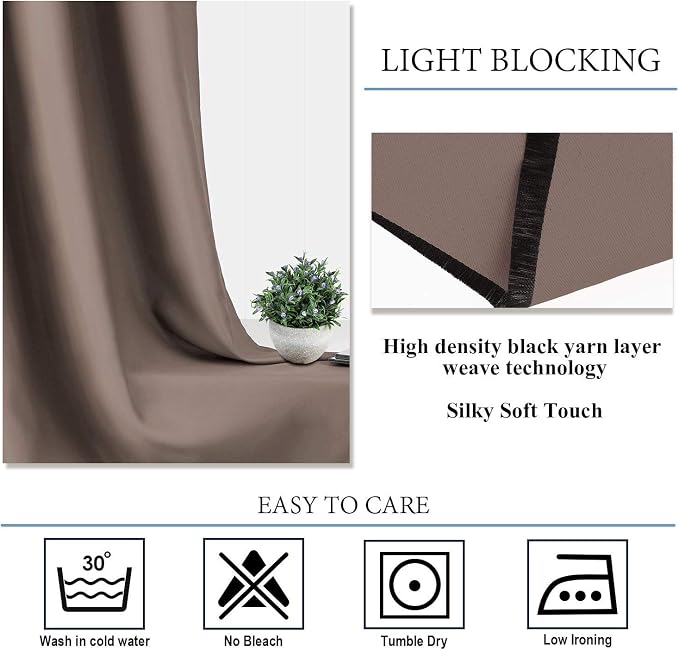 Diraysid Blackout Curtains for Bedroom Grommet Thermal Insulated Room Darkening - Image 6