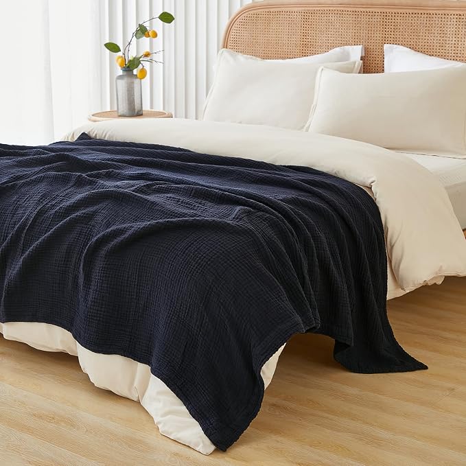 EMME Cotton Throw Blanket for Couch Soft Muslin Blankets 50"x60" Lightweight - Image 6