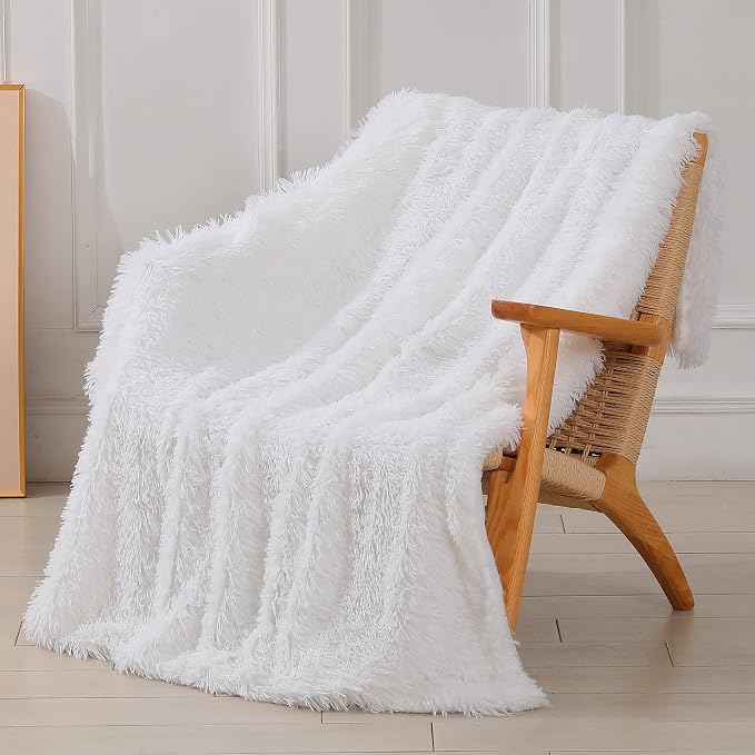 Tuddrom Decorative Extra Soft Faux Fur Blanket Twin Size 70" x 78", Solid - Image 7