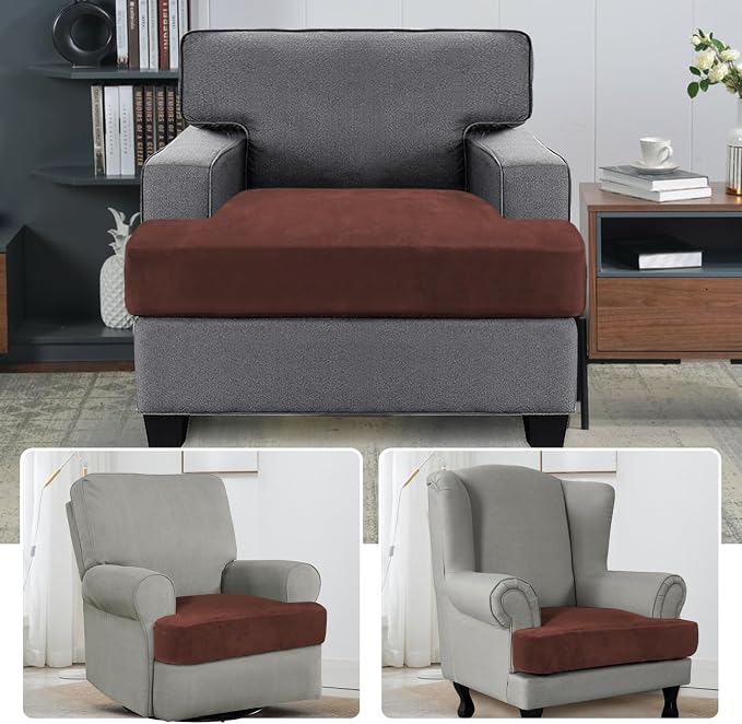 H.VERSAILTEX Stretch Velvet T Cushion Chair Covers - Image 2