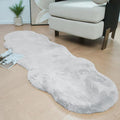 Latepis Grey Rugs for Bedroom 2x6 Furry Runner Rugs Faux Fur Washable Fluffy by Latepis