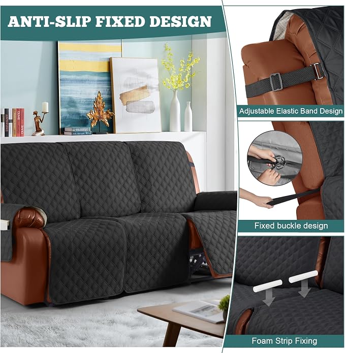 Ruaozz Waterproof Recliner Couch Covers 1-Piece Sofa Covers Washable Recliner - Image 6