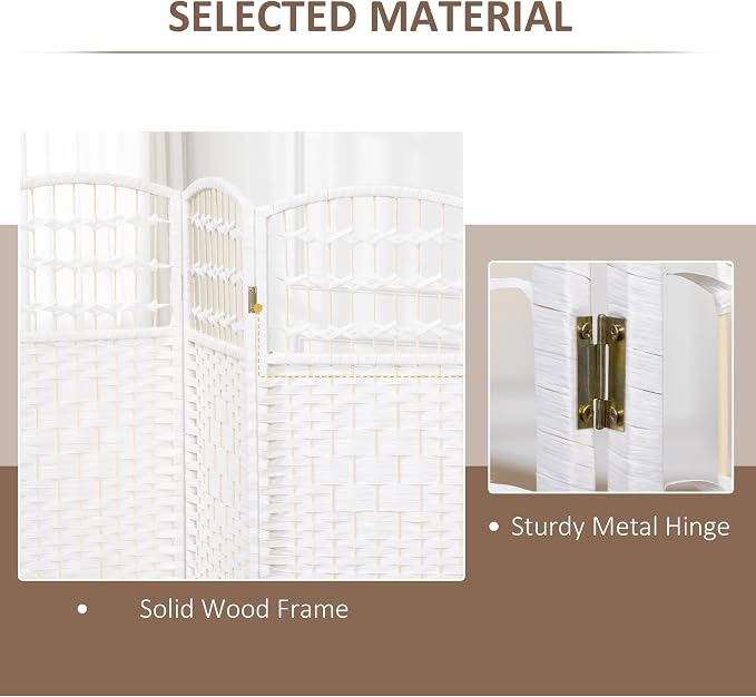 HOMCOM 3 Panel Room Divider, Folding Privacy Screen, 5.6' Room Separator - Image 4