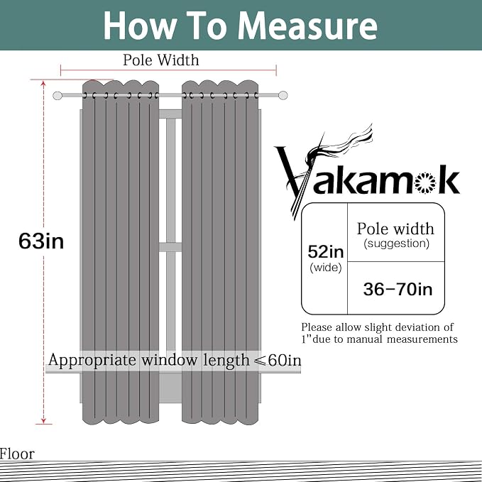 Yakamok Blackout Curtains for Bedroom, Grommet Thermal Insulated Room Darkening - Image 7