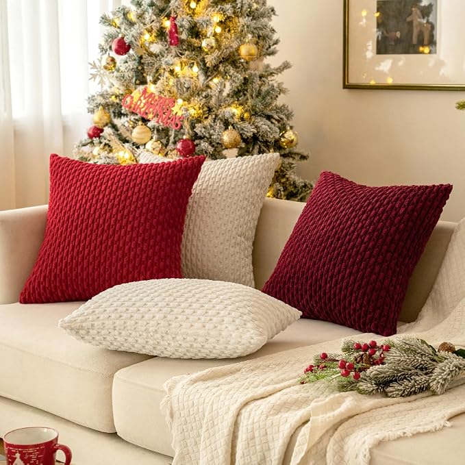 MIULEE Pack of 2 Decorative Throw Pillow Covers 18x18 Inch Soft Boho Striped - Image 8