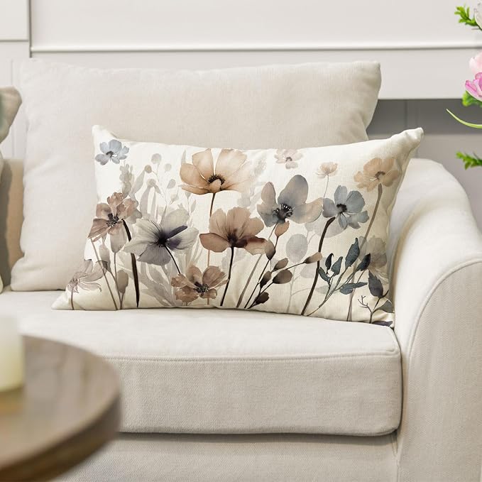AVOIN colorlife Poppy Flowers Chinoiserie Spring Fall Throw Pillow Cover - Image 5