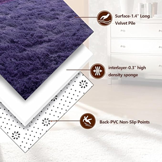 Extra Large 9x12 Feet Fuzzy Rug Fluffy Rug - Image 7