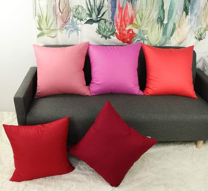 Thmyo 4-Pack 100% Cotton Comfortable Solid Decorative Throw Pillow Case - Image 5