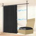 Jilron No-Drill Room Divider Curtain Set: Includes 106" W x 96" L Black Curtain by JILRON