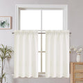 Chyhomenyc Short Curtains 36 Inch Length, Faux Linen Textured Small Kitchen by Chyhomenyc