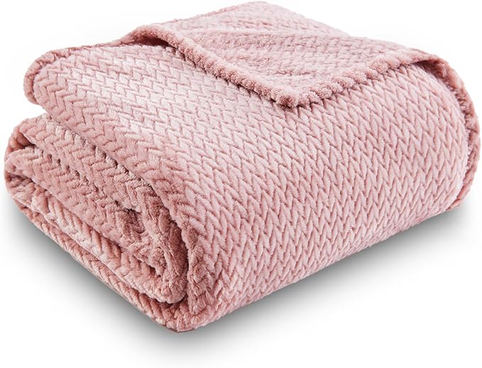 NEWCOSPLAY Super Soft Twin Blanket Dusty Pink Premium Silky Flannel Fleece - Image 9