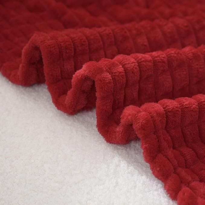 Red Throw Blanket 50"×70" Decorations Fleece Super Soft Plush Fuzzy Cozy Blanket - Image 5