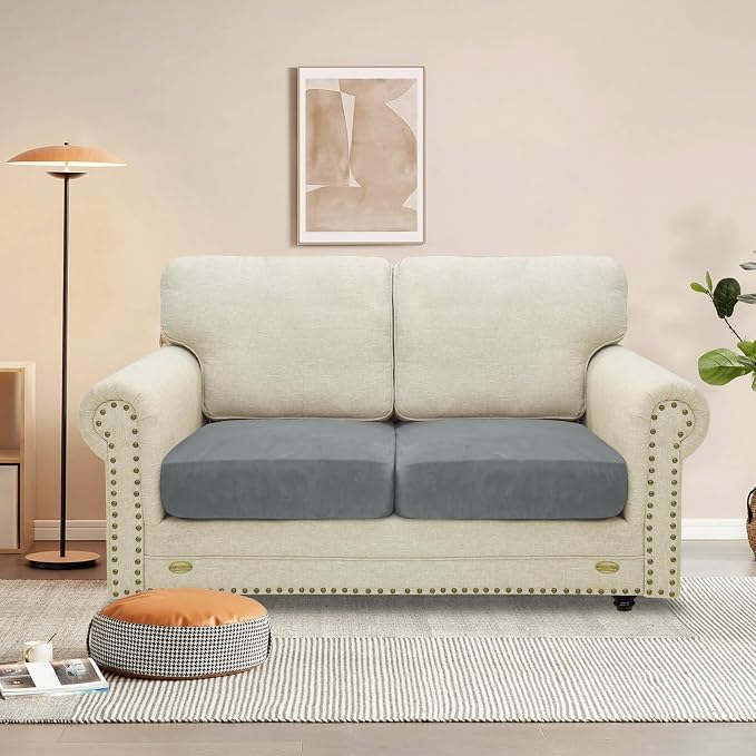 MAXIJIN Velvet Stretch Seat Cushion Covers Couch Cushion Cover - Image 2