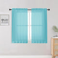 OWENIE Aqua Kitchen Sheer Curtains by OWENIE