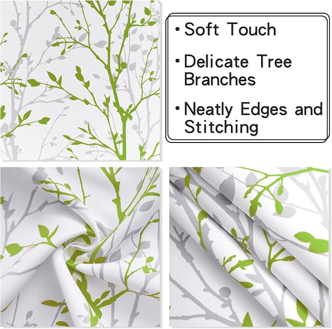 Luvyohmee Kitchen Valances for Windows, Sage Green Valance Curtains, Tree - Image 5