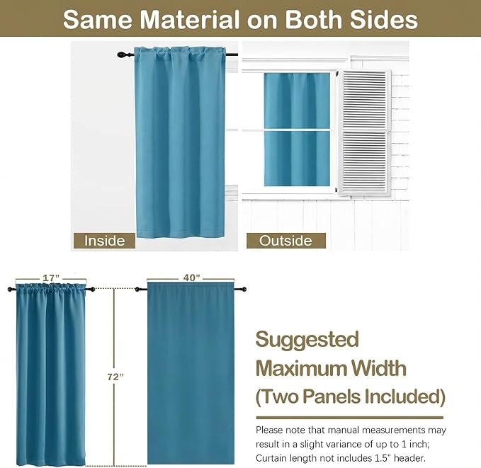 OVZME Turquoise Blackout Curtains - Image 2