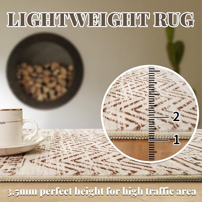 Washable Moroccan Runner Rug 2'6"x8'- Non Slip Living Room Rugs Bedroom Carpet - Image 8