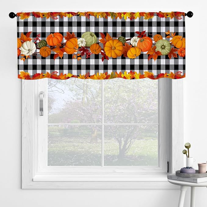 Fall Pumpkin Kitchen Curtains Thanksgiving Design - Image 4