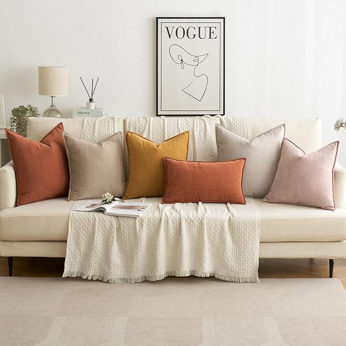 MIULEE Pack of 2 Burnt Orange Decorative Lumbar Pillow Covers 12x20 Inch - Image 5