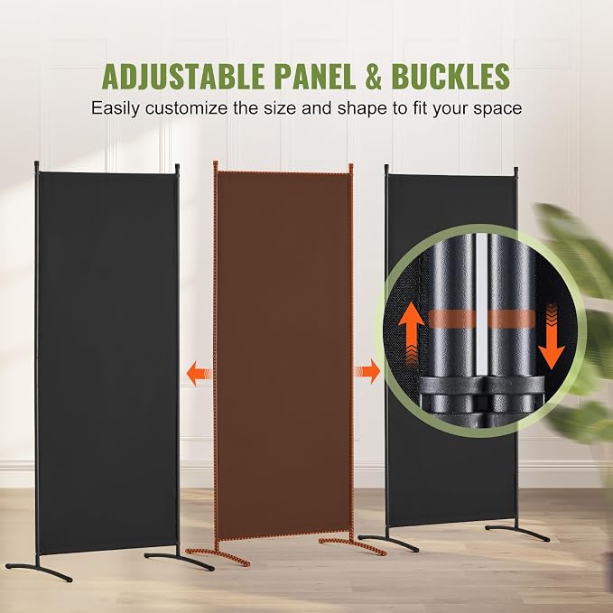 VEVOR Room Divider, 3 Panel Room Dividers and Folding Privacy Screens, Fabric - Image 4