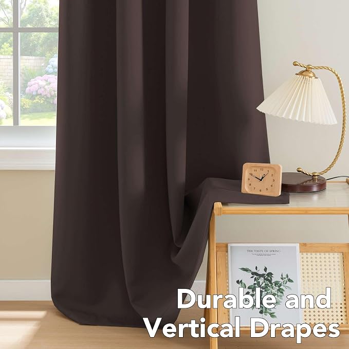 H.VERSAILTEX Brown Blackout Curtains 2 Panels Room Darkening Curtains Window - Image 8